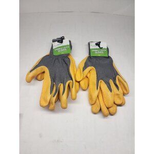 True Living Crinkle Latex Heavy Duty Gardening Gloves 2 Pair Polyester Rubber